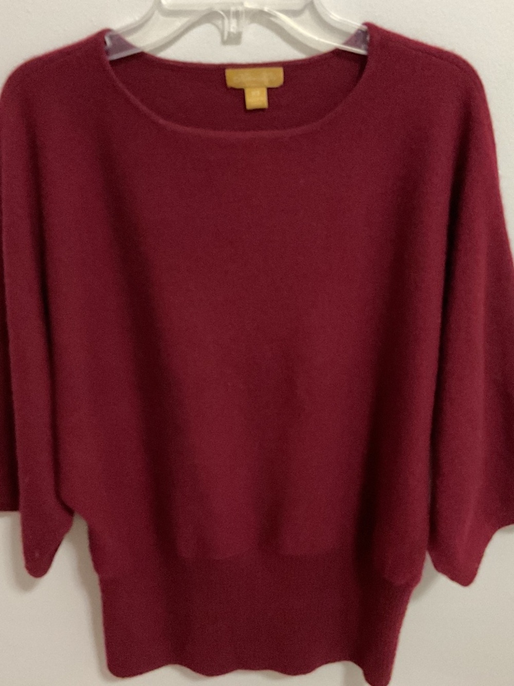Katherine Kelly 100% Cashmere Burgundy Batwing Sweater,XS